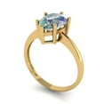 thumbnail image 2 of 2 ct Pear Cut Blue Moissanite Solitaire 18K Yellow Gold Womens Engagement Ring, 2 of 5