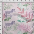 thumbnail image 4 of oneOone Cotton Poplin Light Pink Fabric Tropical Doodled Animals With Leaves Fabric For Sewing Printed Craft Fabric By The Yard 56 Inch Wide, 4 of 4