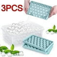 thumbnail image 1 of Round Ice Cube Tray with Lid,Plastic Ice Cube Mold,Refrigerator Spherical Ice Box,Mini Ice Mold Kitchen Tools,3Pcs,Blue, 1 of 7