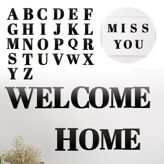 3.93 Inch 3D Acrylic Alphabet Mirror Wall Stickers Letter Self-Adhesive Home Decor Letter Sign Art Sticker Decal for DIY Home Decoration Black,A