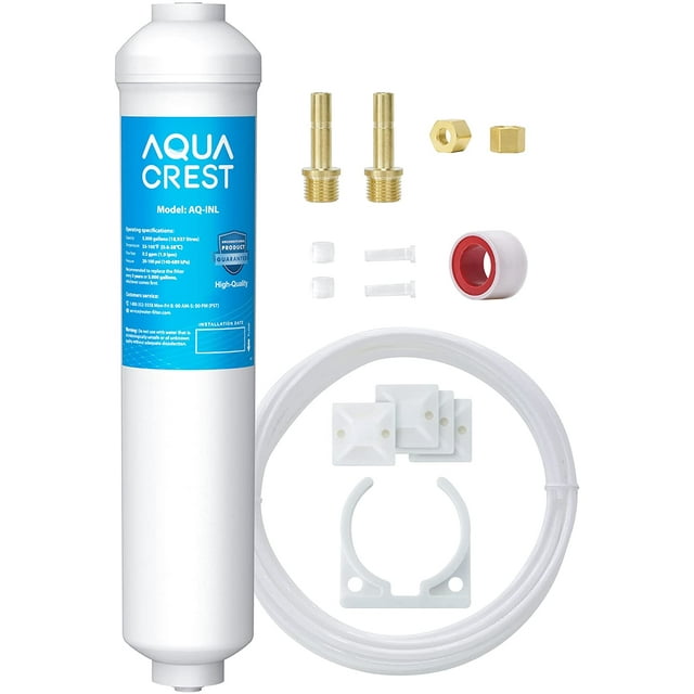 AQUACREST 5 Years Capacity Inline Water Filter for Refrigerator with 1/4Inch Direct Connect