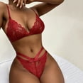 thumbnail image 5 of Gibobby Ropa sexy de mujer para sexo Conjunto Lencería Tanga Y Bralette con Relleno Stretch Encaje Moda Push Up, Brasier y Pantie Nightwear Pantys Sexy(Rojo, G), 5 of 5