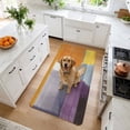 Abstract Painting Washable Runner Rug 1.4x4 ft Art Style Purple Orange ...