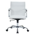 thumbnail image 4 of LeisureMod Harris Modern Adjustable Swivel Leather Task Office Chair with Tilt and Ergonomic Design, White, 4 of 9
