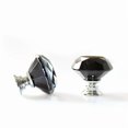thumbnail image 2 of 10 x Handle Cupboard Door Knob Furniture Drawer Wardrobe, 30mm Diamond Crystal Glass with Screws - Black, 2 of 4