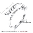 thumbnail image 2 of Simple Angel Wing Open Statement Rings Sterling Silver Band Promise Ring for Women, 2 of 6