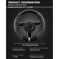 thumbnail image 6 of Universal 15 Inches Car Steering Wheel Cover Fluffy Winter Plush Steering Wheel Cover, Gray, 6 of 14