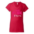 thumbnail image 2 of I Wear Pink for My Mom Survivor Awareness Womens V-Neck Tee, Red, Large, 2 of 3