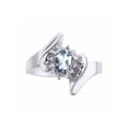thumbnail image 1 of Rylos 14K White Gold Floral Designer Ring with 6X4MM Oval Gemstone & Sparkling Diamonds - Birthstone Aquamarine Jewelry Size 9, 1 of 7