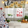 thumbnail image 6 of 2 Pack Valances for Windows, Retro Farmhouse Flower Window Valances for Living Room/Bedroom/Bathroom, Yellow Sunflowers Cow Barn Doors Brown Light Filtering Kitchen Curtain Valance 54"W x18" L, 6 of 9