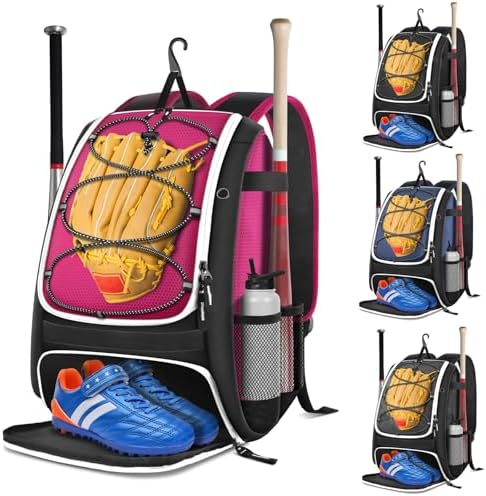 Voylla Baseball Bag, Softball Bag for Baseballgear & T-Ball Bat, Baseball Backpack with Shoes Compartment for Men/Women