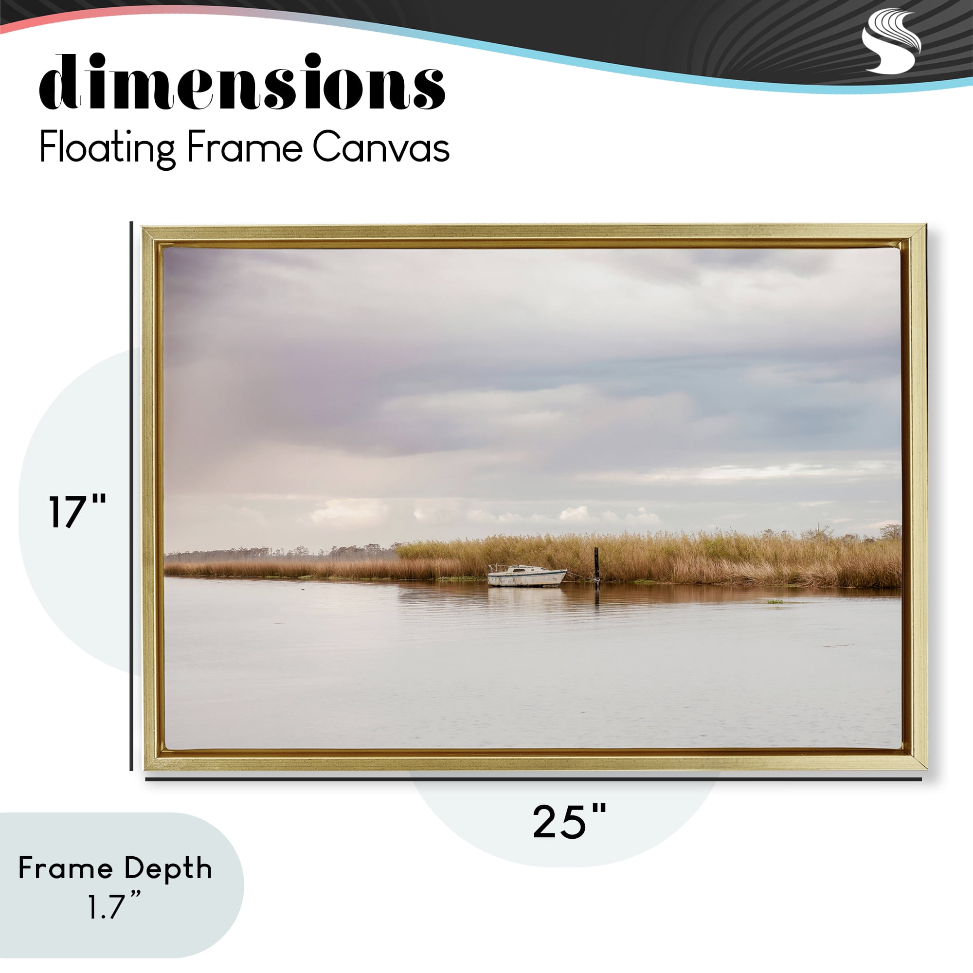 Stupell Industries Magical Mooring Landscape Gold Framed Floater Canvas Wall Art, design by Christy Berry