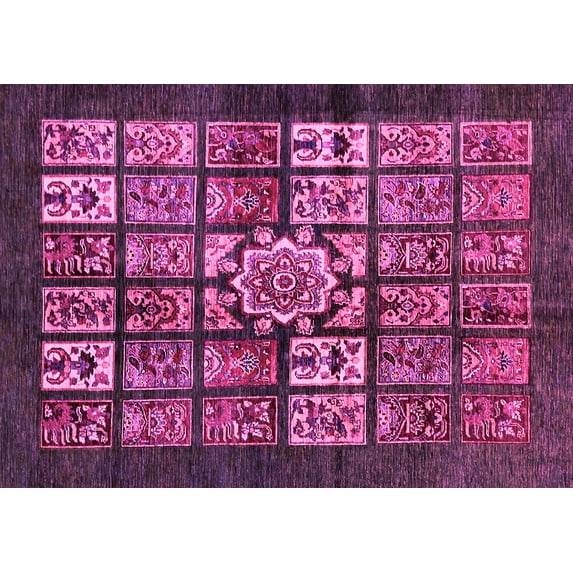 Ahgly Company Indoor Rectangle Abstract Pink Modern Area Rugs, 5' x 8'