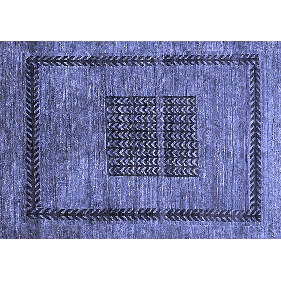 Ahgly Company Indoor Rectangle Abstract Blue Modern Area Rugs, 6' x 9'