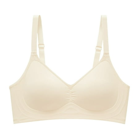 BYHONG Comfortable Seamless Full Coverage Bra for Women Wireless Bras with Soft Support Regular and Plus Size White XXL