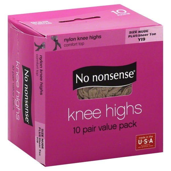 No nonsense Women's Plus Knee Highs, 8 pack