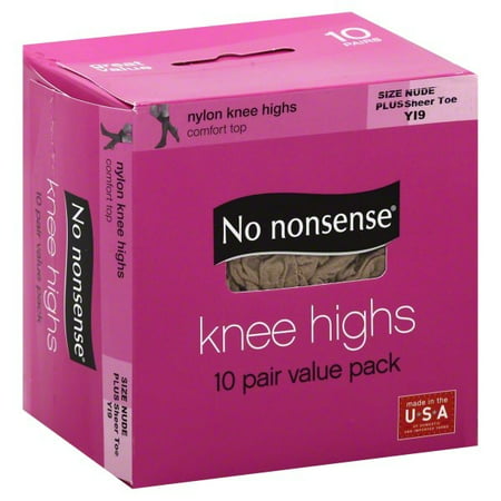 No Nonsense Comfort Top Knee Highs 029 2 Pair Pack NUDE 