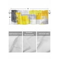 thumbnail image 4 of Valances for Windows Yellow Gray Rod Pocket Cafe Window Treatments Valance Curtains for Kitchen Bathroom Laundry Basement Windows 60"x14", 4 of 9