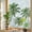 Green, Blue, Beige, variant on Window Privacy Film for Home Office Static Cling, Green Palm Trees Seaside Decorative Stained Glass Window Film for Small Windows/Cabinet Glass Tropical Summer Botanical Coastal 17.7 x 39.3 Inches