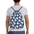 thumbnail image 4 of Hirioo Shark Print Drawstring Backpack Bag Sport Versatile Sports Backpack for Gym, Travel, Swimming, Beach, 4 of 9
