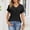 Black, variant on Zivyakyron Summer T-Shirts Womens V-Neck Short Sleeve Tops for Women Trendy Pocket Casual Tunic Solid Loose Tops