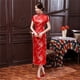 thumbnail image 1 of Cheongsam de brocado largo, cheongsam dividido, cheongsam de noche, desfile de actuación, cheongsam retro ajustado mejorado, 1 of 6