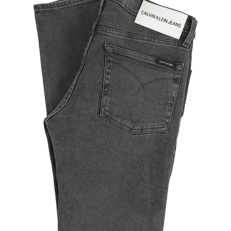 Calvin Klein Mens Side Stripe Slim Fit Jeans, Black, 32W x 32L