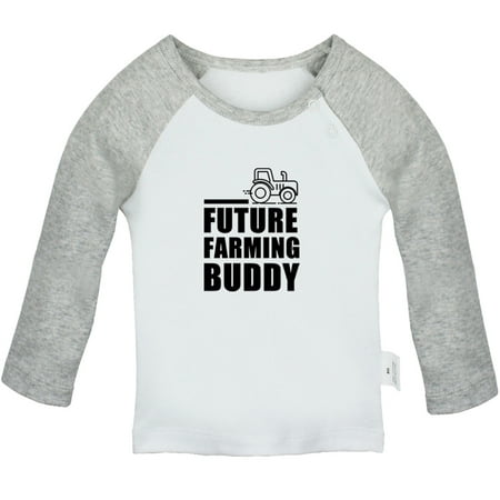 

Future Farming Buddy Funny T shirt For Baby Newborn Babies T-shirts Infant Tops 0-24M Kids Graphic Tees Clothing (Long Gray Raglan T-shirt 0-6 Months)