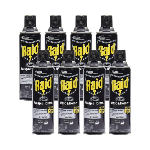 Raid Wasp Hornet Killer Spray 14 Ounce Pack of 8