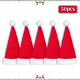 thumbnail image 1 of 20/30/50/100 Uds Mini sombrero de Papá Noel taza botella caramelo cubiertos cubierta Navidad Santa sombrero para paleta soporte para mesa de Navidad, 1 of 4