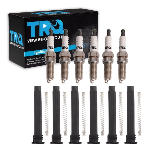 TRQ Ignition Coil & Spark Plug Kit 12 Piece Fits 2011-2017 Chrysler 200 Town & Country 2011-2021 300 Charger Caravan Journey Ram ProMaster 2011-2014 Dodge Avenger 2014-2021 Jeep Cherokee