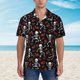 thumbnail image 2 of Balery Skeleton with Roses Camisas hawaianas de manga corta para hombre, camisas playeras de corte holgado, camisas de vacaciones con botones,Large, 2 of 7