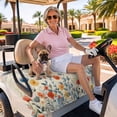 thumbnail image 3 of Golf Cart Seat Covers for 2 Seater,Spring Floral Microfiber Cart Seat Towel Blanket,Watercolor Elegant Summer Botanical Rustic Absorbent NonSlip Bench Seats Protector for Golf Course 51"x31", 3 of 9