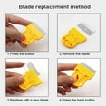 thumbnail image 3 of Orange Mini Razor Scrapers, Mini Plastic Razor Steel Blade Scraper Window Scraper Paint Scraper Wallpaper Sticker Decal Residue Label Removal Putty Knives, 3 of 5