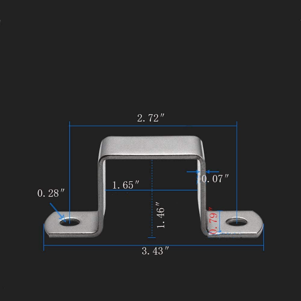 U Shaped Connector Bracket Heavy Duty Bar Security Holder Bracket for Bar Holder Strut Channel Door Closed 12 Pieces (L)