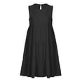 thumbnail image 5 of B91xZ Robes Maxi pour Femmes 2024 Col Rond Décontracté Ample Plissé Robe Maxi Évasée avec Poches, Noir G, 5 of 5
