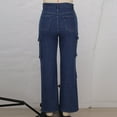 thumbnail image 6 of Juslio Women Denim Straight Jeans High Waist Pocket Casual Blue Jeans, 6 of 9
