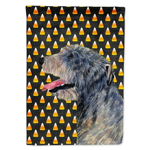 Carolines Treasures SS4299-FLAG-PARENT Irish Wolfhound Candy Corn Halloween Portrait Flag  multicolor