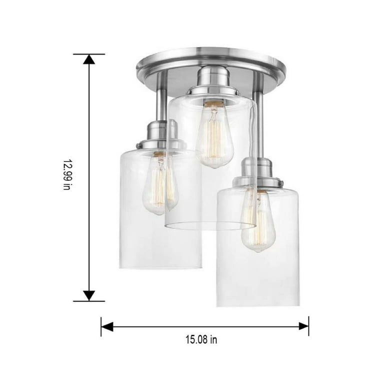 Endon Alfa Modern Bathroom Round Flush Ceiling Light In Chrome Finish Ip44 76294 P40369