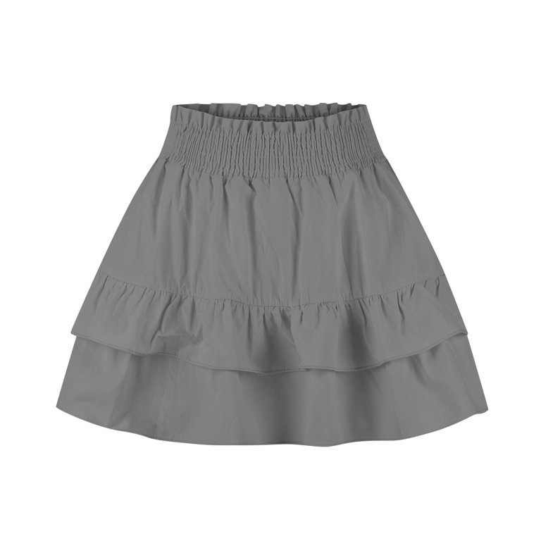 Yuzhih Women's High Waist Ruffle Mini Skirt Cute Tiered