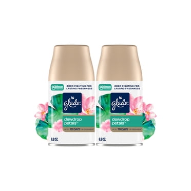 Glade Automatic Spray Air Freshener Refill, Dewdrop Petals, 6.2oz 2pk