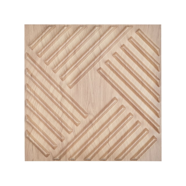 VEVOR 3D Wall Panels 12-Pack 19.7x19.7 in PVC 32 Sq.Ft Coverage Slat Light Wood Color