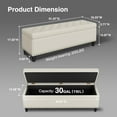 thumbnail image 2 of Veanerwood Storage Bench, 51-Inch Storage Ottoman Bench, 30 Gallons, Large Storage Ottoman, Modern Faux Leather Ottoman with Storage for Living Room, Bedroom, Entryway, Hallway, Office, White, 2 of 8