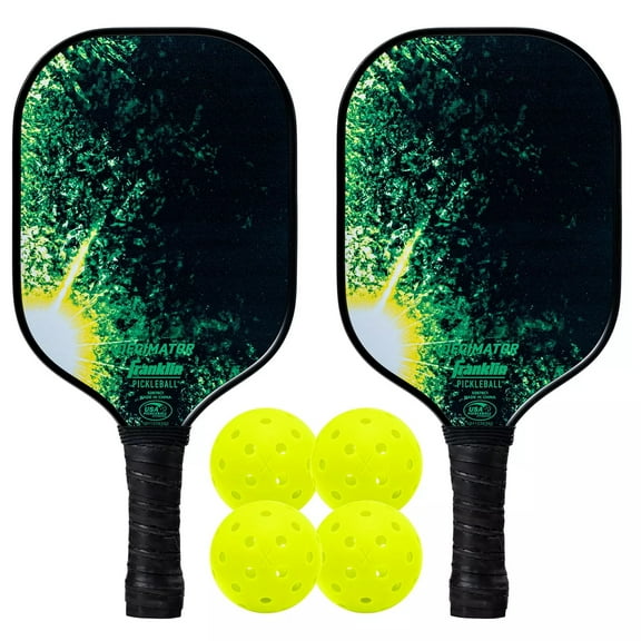 Franklin Sports Decimator Pickleball Set, 2 Player, Carbon Fiber Paddle, X-40