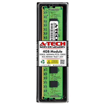 A-Tech 4GB RAM Replacement for Hynix HMT451R7AFR8A-PB | DDR3/DDR3L 1600MHz PC3L-12800R 1Rx8 1.35V ECC RDIMM Registered 240-Pin DIMM Memory Module