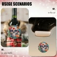 thumbnail image 4 of Funny Christmas Ornament,Skull Embellished With Flowers And Cacti,Xmas Round Ceramic Pendant, 4 of 6