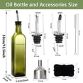 thumbnail image 2 of 2-Piece Glass Olive Oil & Vinegar Dispenser Set – 500ml Bottles with Stainless Steel Pourers, 4 Labels, Brush & Funnel, Kitchen Cruet Set, 2 of 15