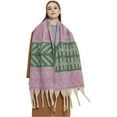 thumbnail image 2 of Kukuzhu Women's Fringed Scarf Shawl Leaf Pattern Autumn And Winter Thick Scarf Simple Fashion Shawl, 2 of 4
