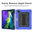 thumbnail image 5 of Dteck Case For iPad Pro 11" 2nd Generation Case with Screen Protector, Heavy Duty Shockproof Protective Cover with 360 Rotate Stand /Hand Strap/ Should Belt /Pencil Holder,Darkblue+Black, 5 of 7