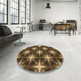 thumbnail image 4 of Ahgly Company Machine Washable Indoor Round Transitional Cinnamon Brown Area Rugs, 4' Round, 4 of 7